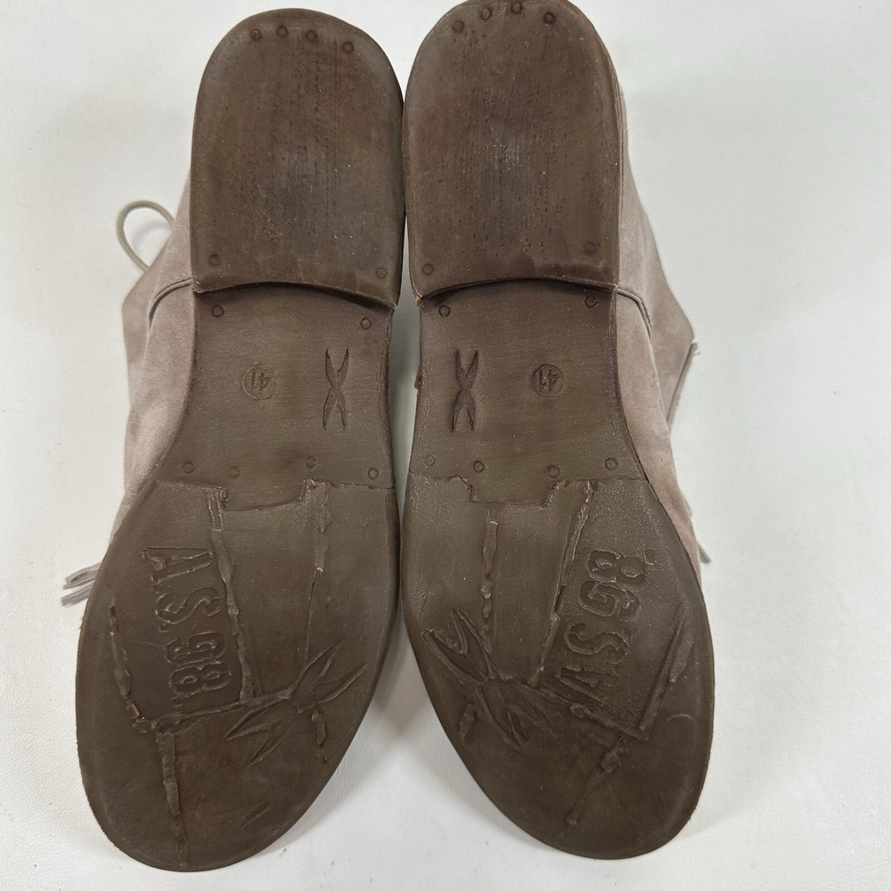 A.S.98 ZURI gray tan leather shoes Size 41 Tassel Lace Up AS 98 - Picture 8 of 10